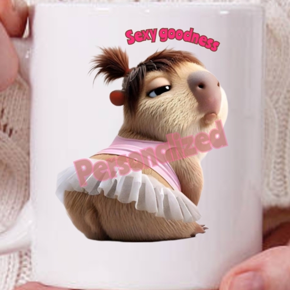 Capybara Cup Mug with Tutu